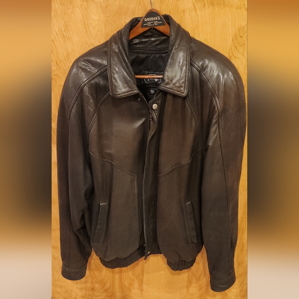 Tannery West Black Bomber Jacket Varsity Style
